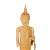 Image 3 : Hand Carved Old Teak Buddha Bust On Base (CLB-007)
