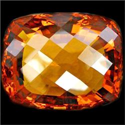 267.80ct Cushion Check Honey Reddish Orange Citrine FLAWLESS (GEM-11626)