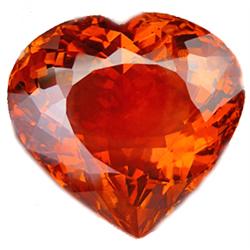 166ct AAA Premium Red Orange Heart Citrine FLAWLESS (GEM-11986)