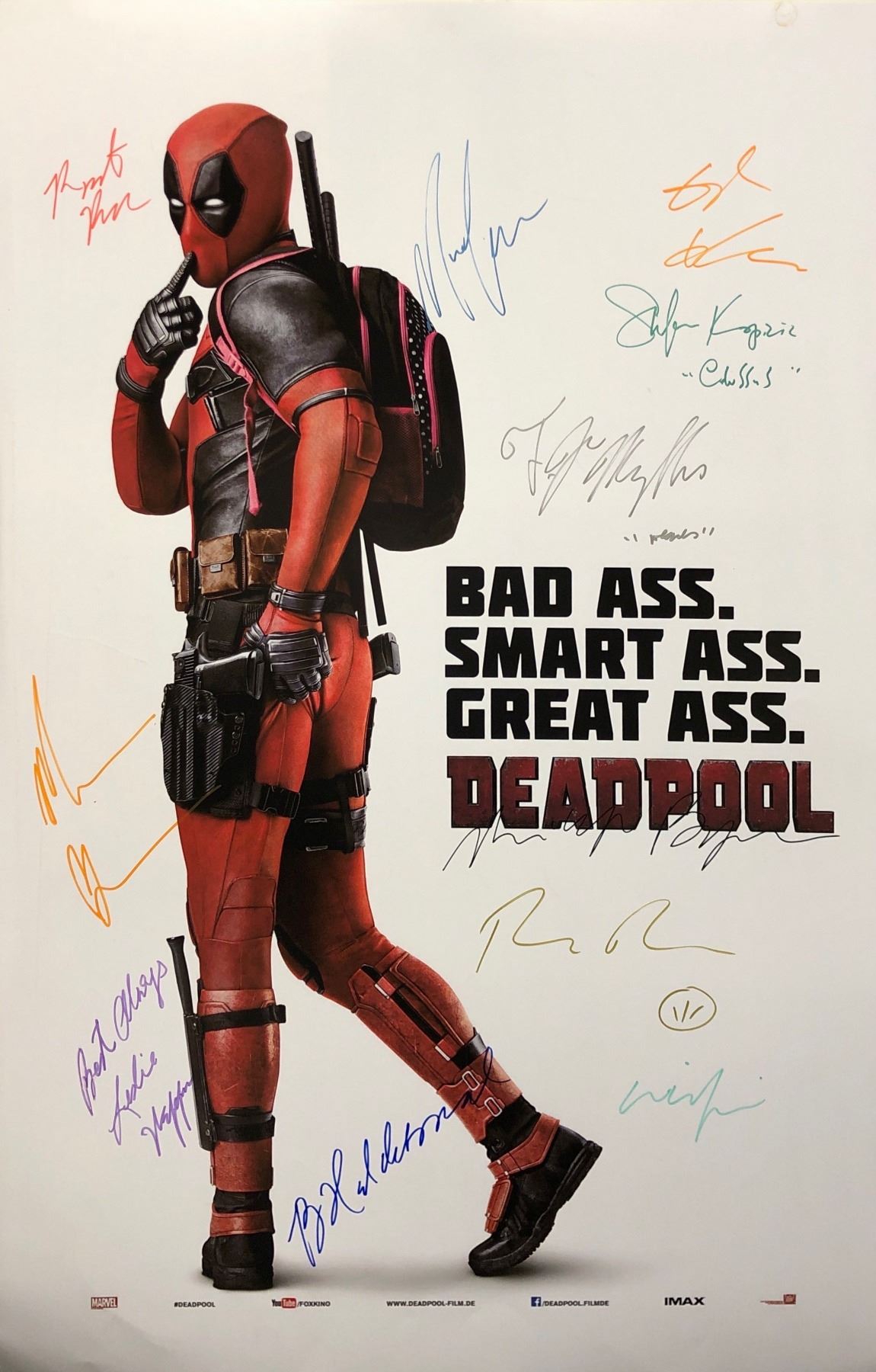 Beadpool Poster Raining Bullets Deadpool Poster Ryan Reynolds Stan Lee Autographed Signed