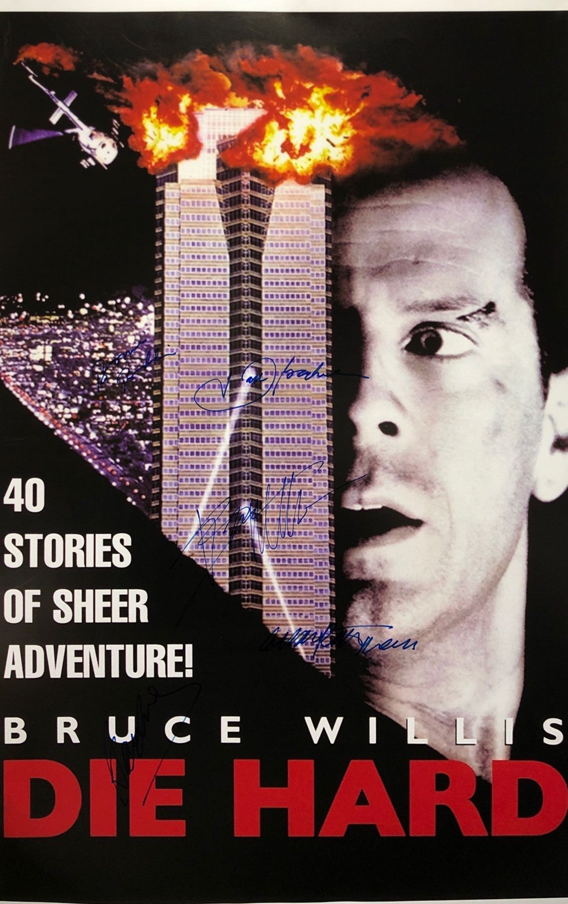 Die Hard Poster Bruce Willis Autographed Signed