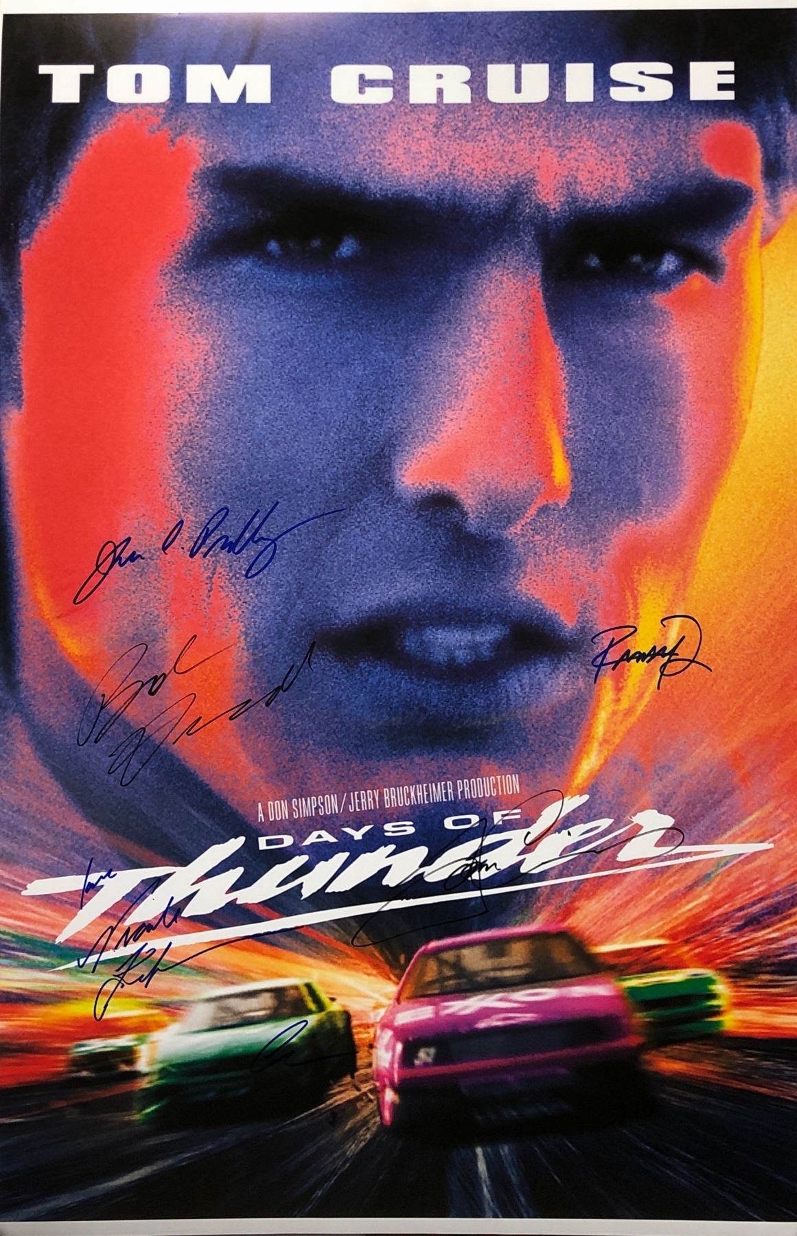 Days of Thunder Poster Tom Cruise Autographed Signed