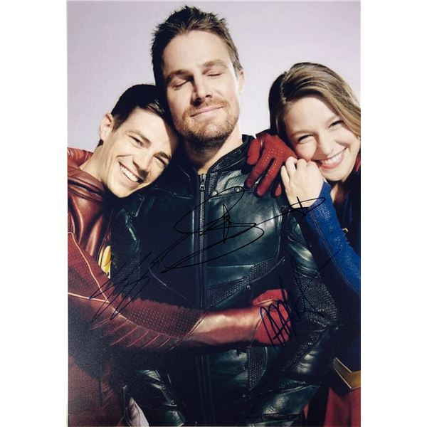 Supergirl Melissa Benoist Stephen Amell Photo Autographed Signed