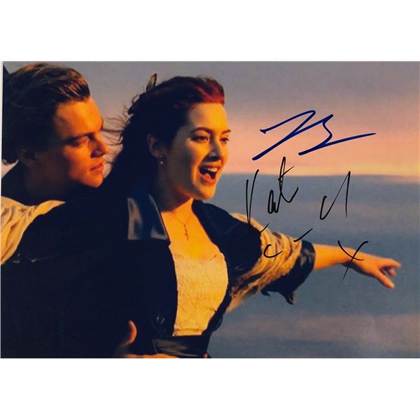 Titanic Leonardo DiCaprio Kate Winslet Autographed Signed Photo