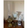 Image 2 : Antique Lamp Lot Two Kerosene Plus an Electric Lamp