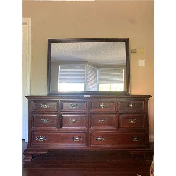 Quality Wooden Dresser With Detachable Mirror 62" Long x 21" Wide x 67" Tall