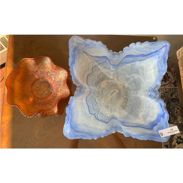 Lot of Two Art Glass Bowls