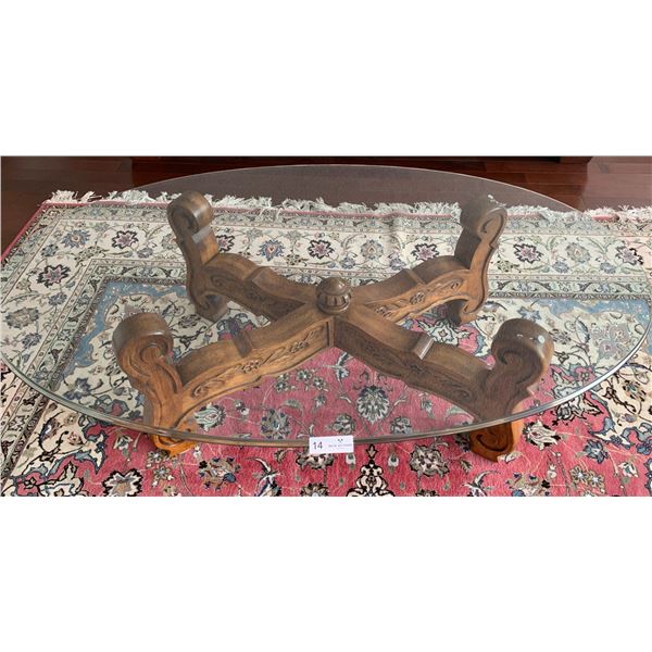 Nice Glass-top Coffee table 52" x 32" x 16"