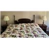 Image 1 : Solid Quality Wooden Bedroom Set Bed is 86" Long x 80" Wide x 30" Long Plus Two Side Tables