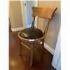 Image 2 : Solid Vintage Wooden Chair With Leather Seat