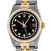 Image 1 : Rolex Mens 2 Tone Black VS Diamond 36MM Oyster Perpetual Datejust Wristwatch