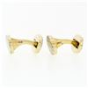 Image 5 : Vintage Men's 18k TT Gold Oval Woven Basket Weave Pattern Swivel Back Cuff Links