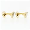 Image 6 : Vintage Men's 18k TT Gold Oval Woven Basket Weave Pattern Swivel Back Cuff Links