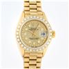 Image 2 : Rolex Ladies 18K Yellow Champagne String Diamond President Wristwatch