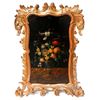 Image 1 : Floral Still Life in Scroll-Carved Frame.