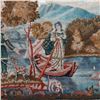 Image 2 : Silk/Wool Embroidery Scene, 18th Century.