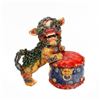 Image 2 : Pair of Polychrome Wucai Style Ceramic Fu Dogs.