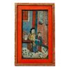 Image 1 : Chinese Reverse Glass Painting of Women in Interior.