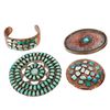 Image 1 : Collection of Four Turquoise Jewelry Pieces.