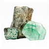 Image 1 : Three Green Rock Specimens.