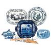 Image 1 : Group of Five Blue and White Serving Pieces.