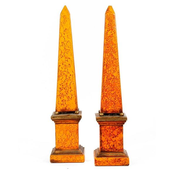 Pair of Painted Obelisks.