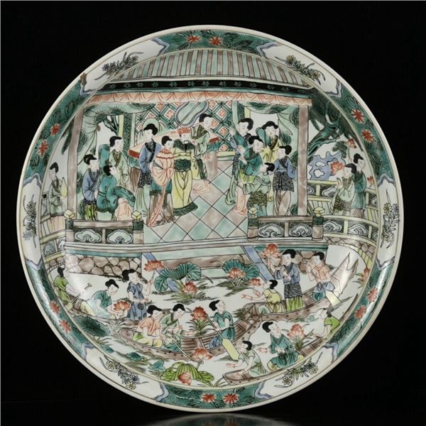 Chinese famille verte porcelain plate