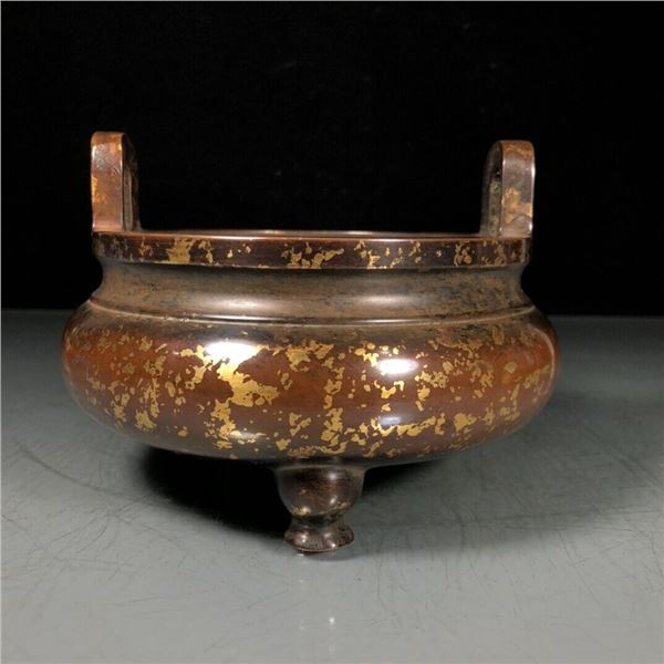 Chinese bronze gold splash ware incense burener