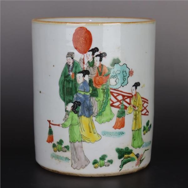Chinese famille verte porcelain pot