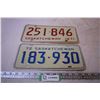 Image 1 : (2) 1971 + 1972 Saskatchewan License Plates