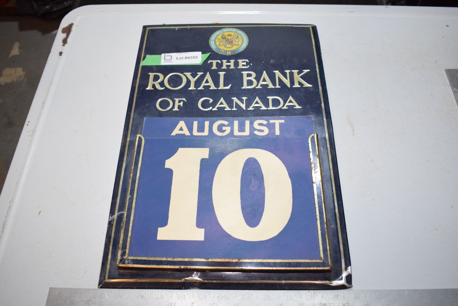 St. Thomas Royal bank metal calendar Bodnarus Auctioneering