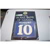 Image 1 : St. Thomas Royal bank metal calendar