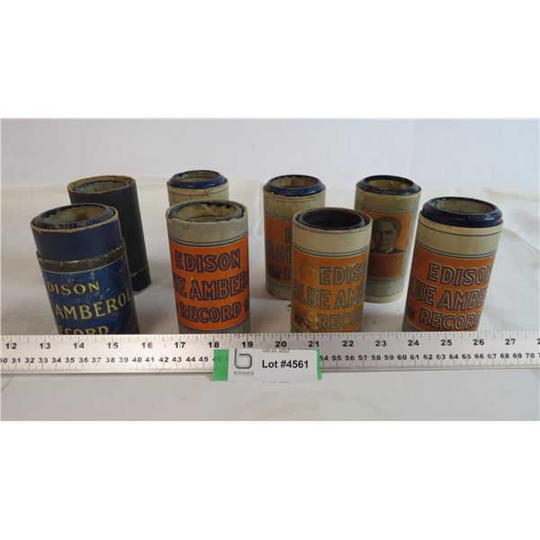 (8) Edison Phonograph Cylinder Records