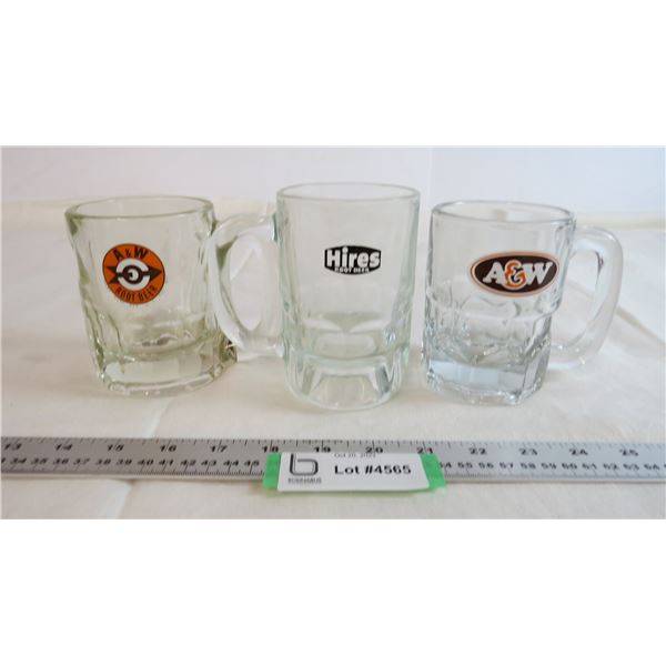 (3) Root Beer Glass Mugs