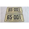 Image 2 : (2) Matching 1957 Saskatchewan License Plates