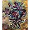 Image 2 : Imperial Electric Amethyst “Open Rose” Carnival Glass 9 1/4” wide Plate - Rare Color!