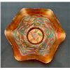 Image 2 : Fenton Dark Marigold “Vining Hearts” Ruffled 9” Carnival Glass Bowl