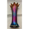 Image 2 : Northwood Amethyst “Wide Rib” Carnival Glass 9” Tall Pulled Top Vase