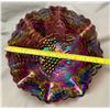 Image 4 : Imperial Electric Amethyst “Imperial Grapes” Carnival Glass 11” wide Ruffled Master Berry Bowl - Rar