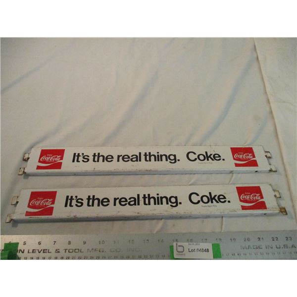 (2) Coca-Cola Metal shelf brackets