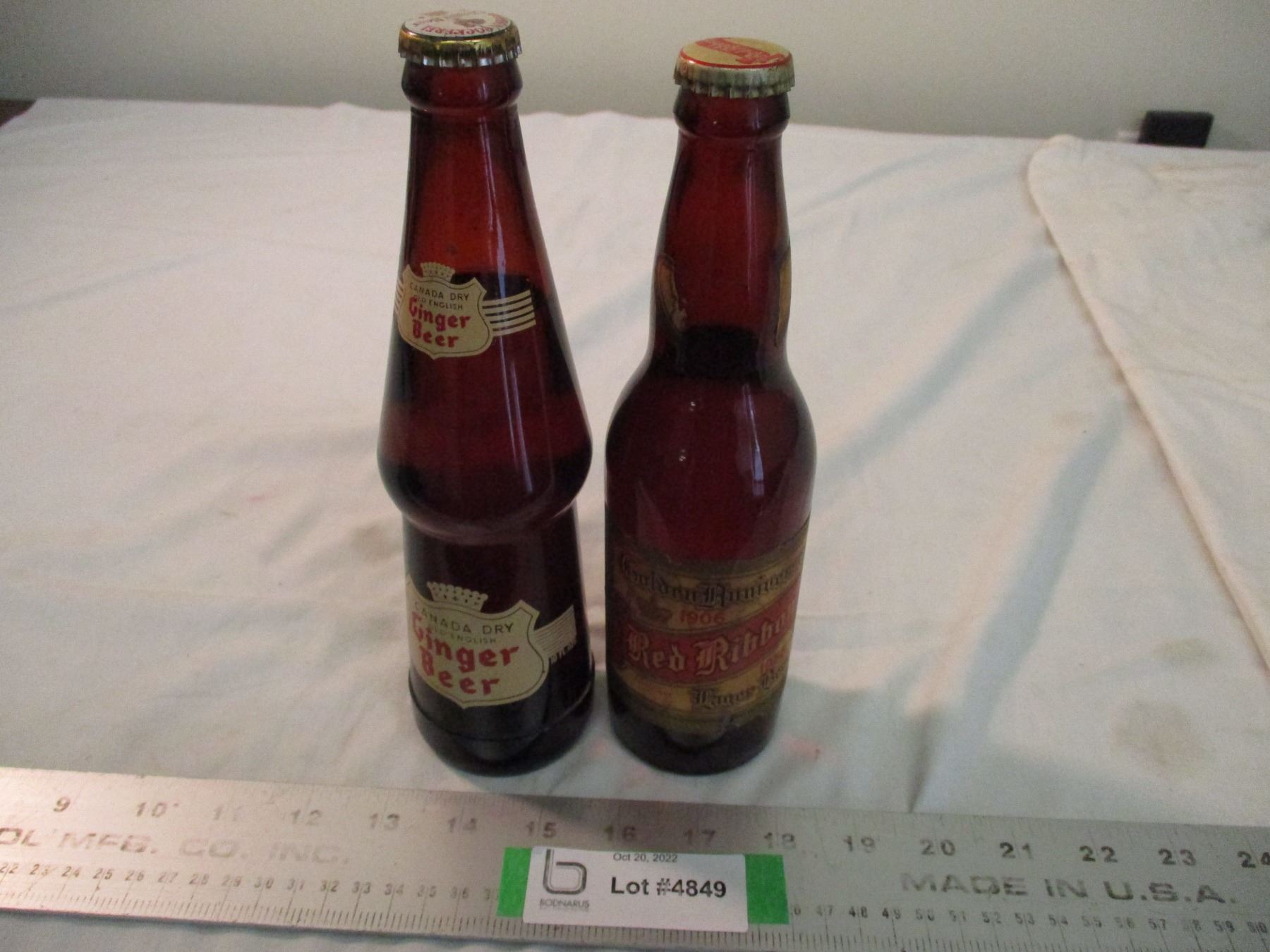 Red Ribon Beer (2) Sealed bottles - Canada Dry Ginger Beer + Red Ribbon Beer ...
