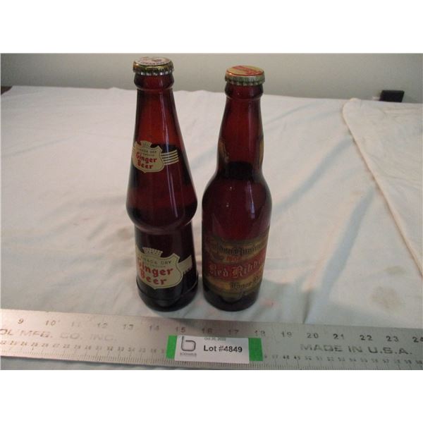 (2) Sealed bottles - Canada Dry Ginger Beer + Red Ribbon Beer