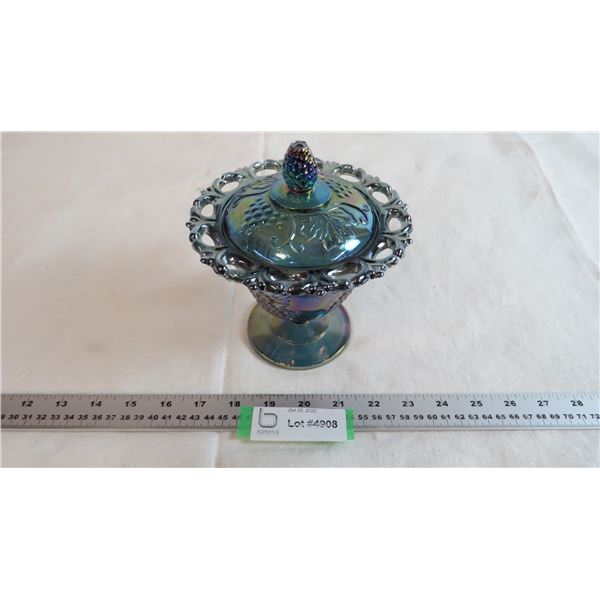 Vintage Iridescent Candy Dish with lid