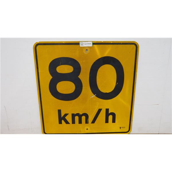 Highway Sign (80km/h) - Bodnarus Auctioneering