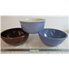 Image 1 : (3) Medalta Bowls - (larger purple bowl has cracks)