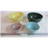 Image 1 : (4) Medalta Bowls - (purple bowl has a fine crack)
