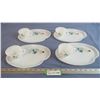 Image 1 : (4) Milk Glass Snack Set - (in good shape)