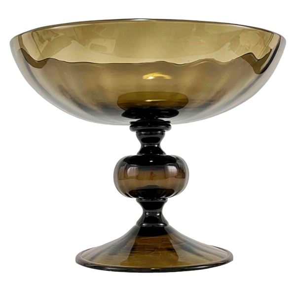 Mid Century Modern Hand Blown Italian Glass Centerpiece Bowl