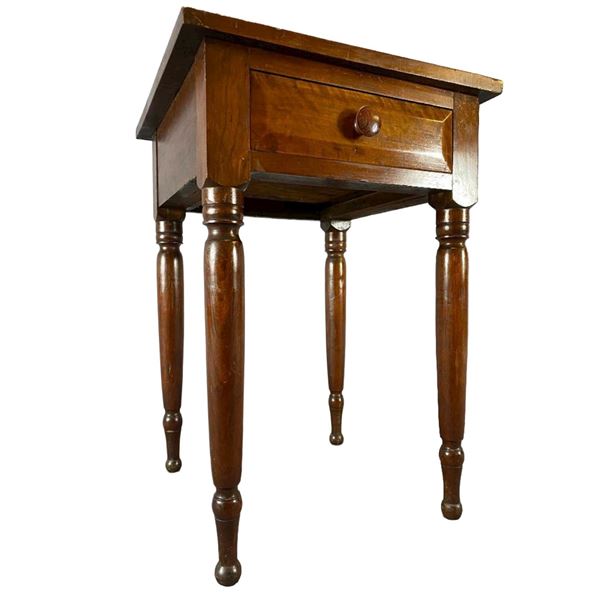 Older Wooden Side Table with Drawer
