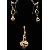 Image 1 : Unique 14K Garlic Bulb Earrings And Pendant Set